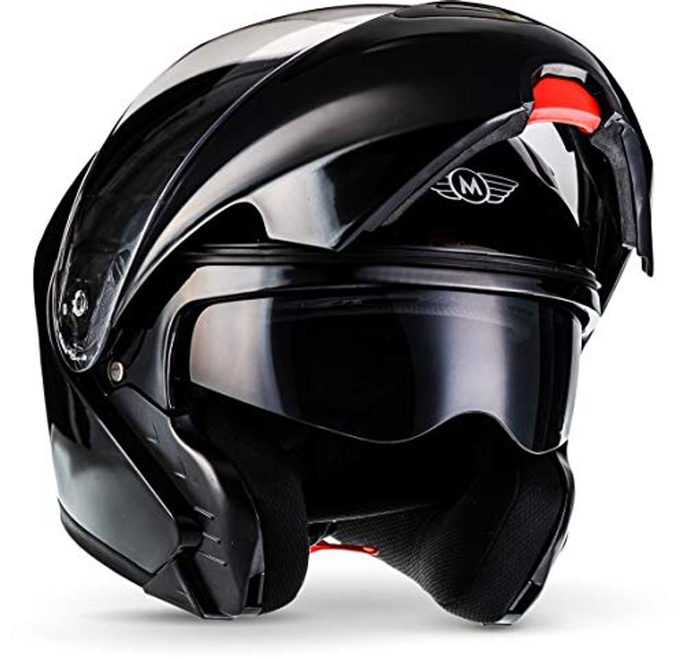 Product MOTO F19 Integrale Moto Casco da Motocicletta, ECE certificado, Gloss Negro, M