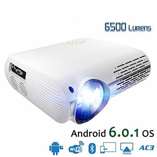 Lugar YSCCSY Proyector de 6500 lúmenes de Video para Full HD 1080p Android