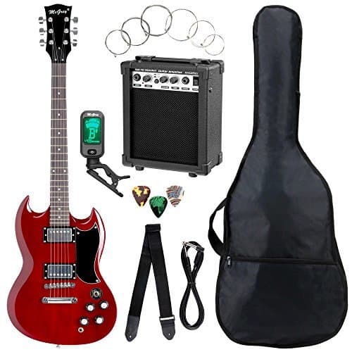 Lugar Set completo de guitarra eléctrica McGrey Rockit Doble Cut rojo cereza