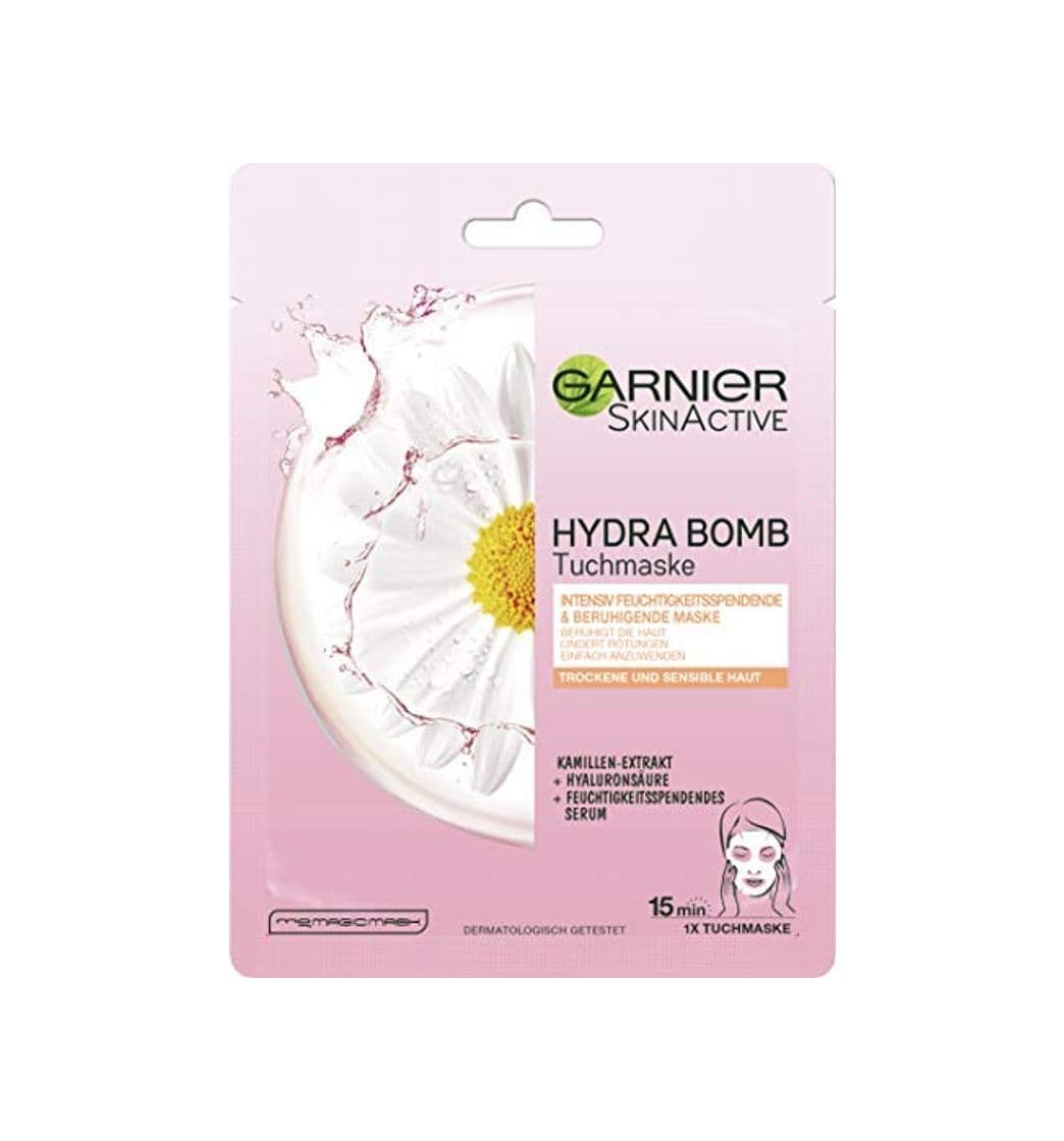 Beauty Máscara facial hidratante con extracto de manzanilla Garnier SkinActive Hydra Bomb para