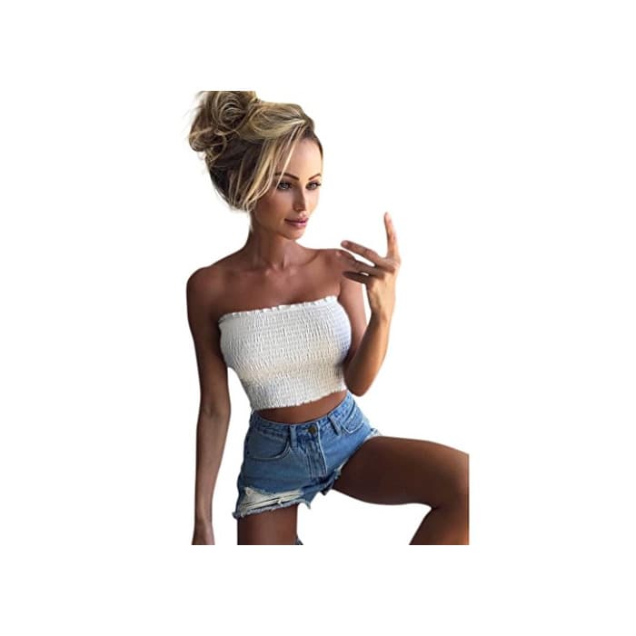 Producto Crop Tops Sexy Mujer Camisetas sin Mangas de Verano de Mujeres Blusas