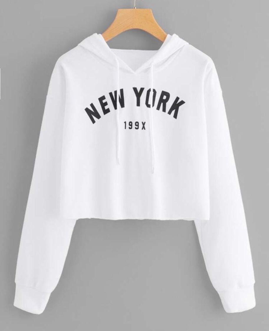 Fashion Letter Graphic Crop Hoodie