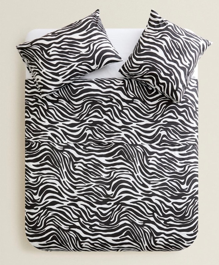 Moda Capa de edredão Zebra 