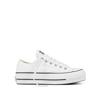 Moda Converse Chuck Taylor CTAS Lift Ox Canvas, Zapatillas para Mujer, Blanco