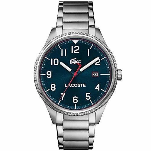 Fashion Lacoste Reloj Analógico para Hombre de Cuarzo con Correa en Acero Inoxidable