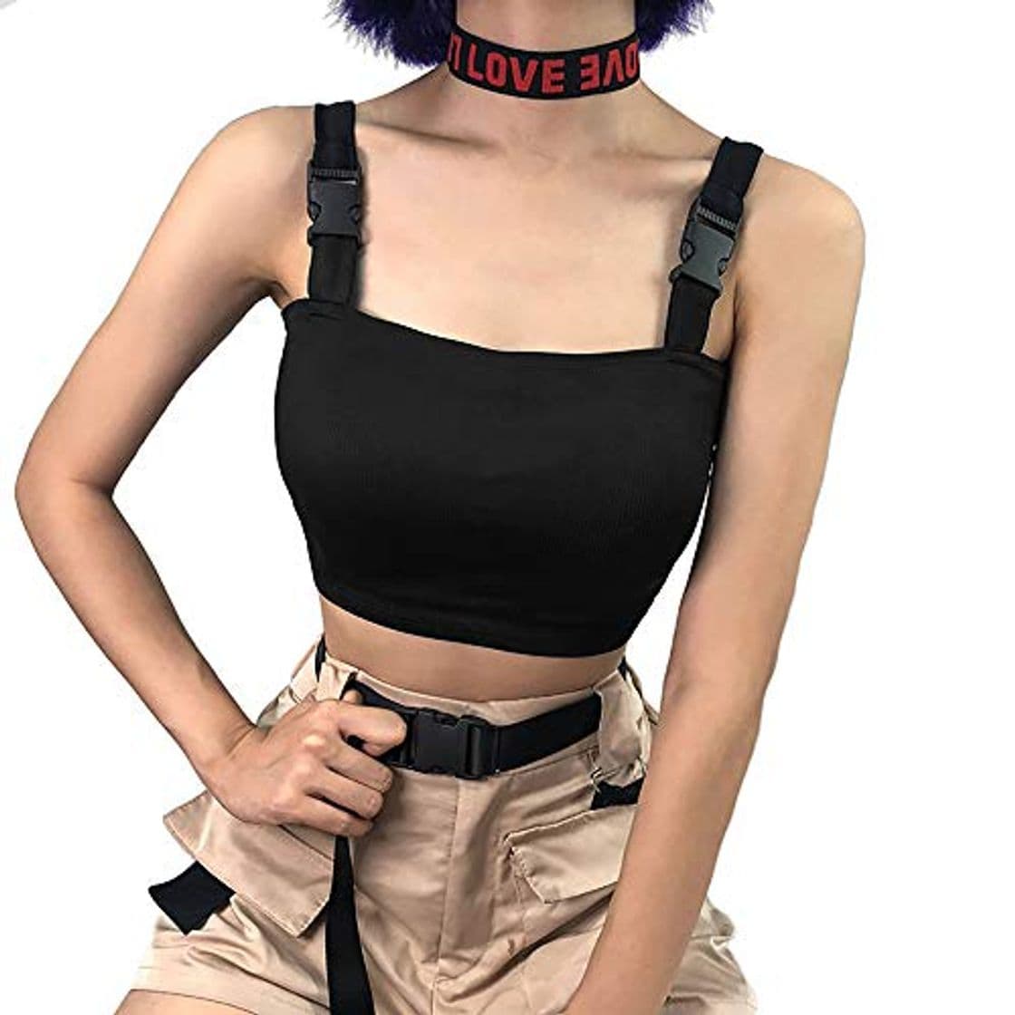 Product malianna Mujeres Dragón Chino Serpiente Impreso Recortado Sexy Negro Backless Strap Crop Tops