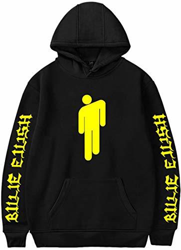 Moda FLYCHEN Sudaderas para Muder Billie Eilish Color Sólido Hoodies Hip-Hop Singer Letras