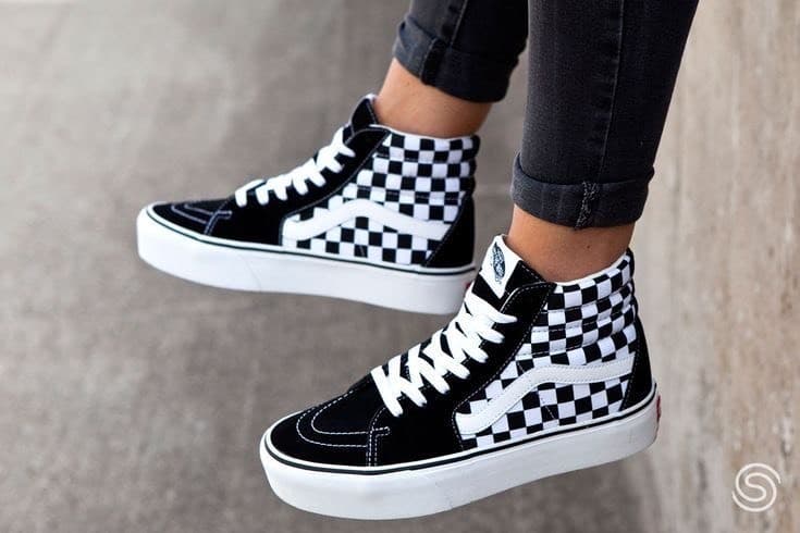 Fashion Vans Sk8 Hi Platform Calzado Checkerboard