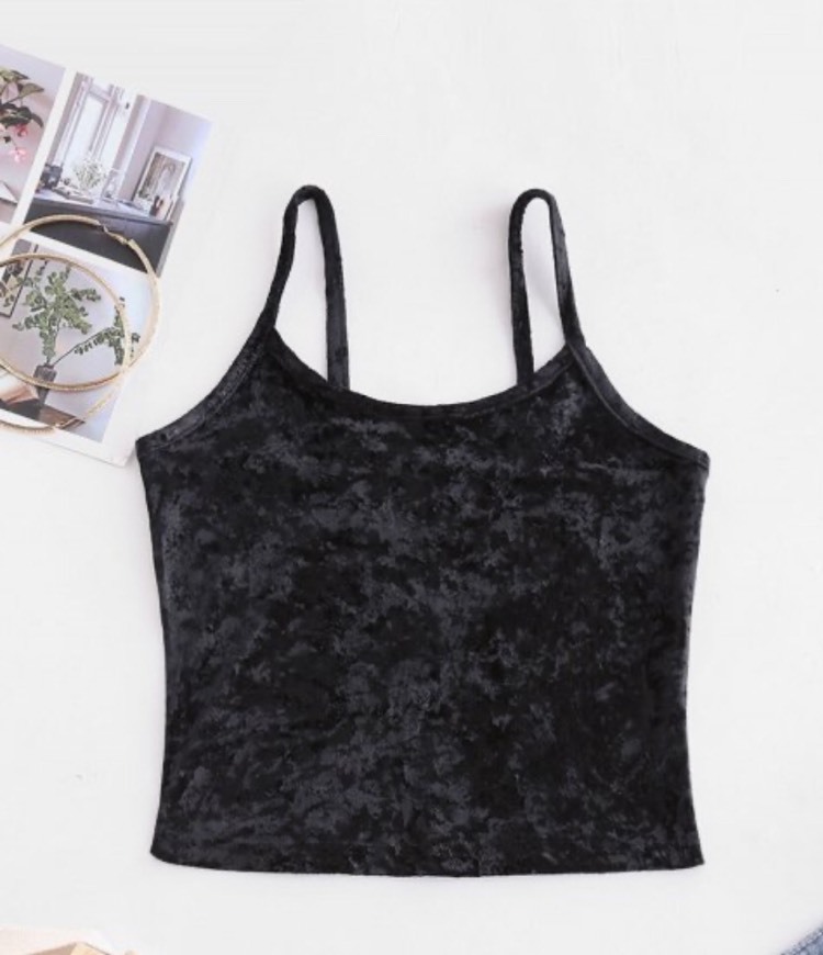 Fashion Velvet Crop Cami Top