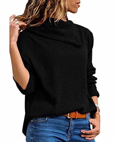 Moda kenoce Jersey Mujer Jersey de Cuello Alto Mujer Jersey Grueso Pullover Jersey