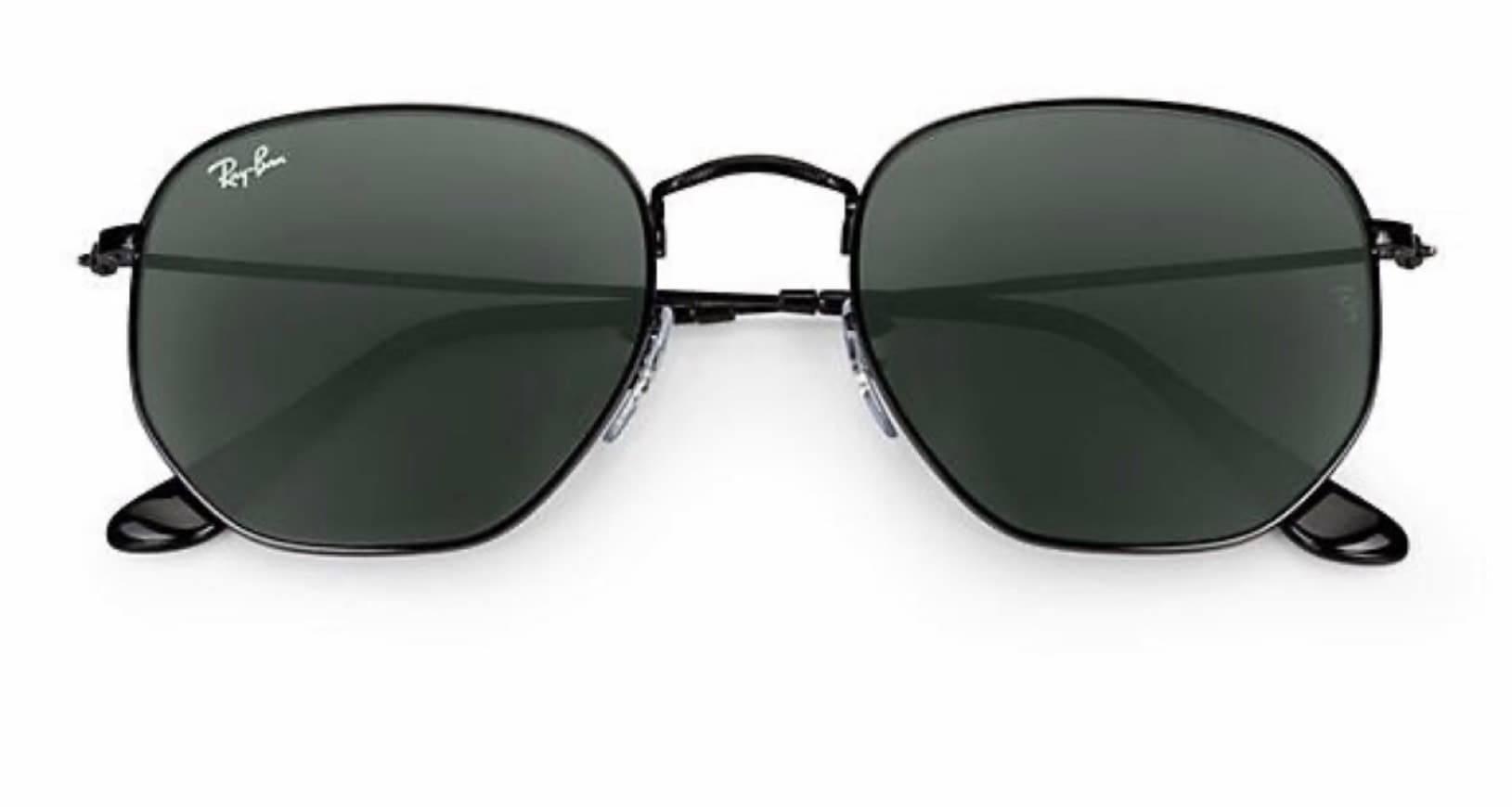 Moda Óculos Ray Ban hexagonal pretos.