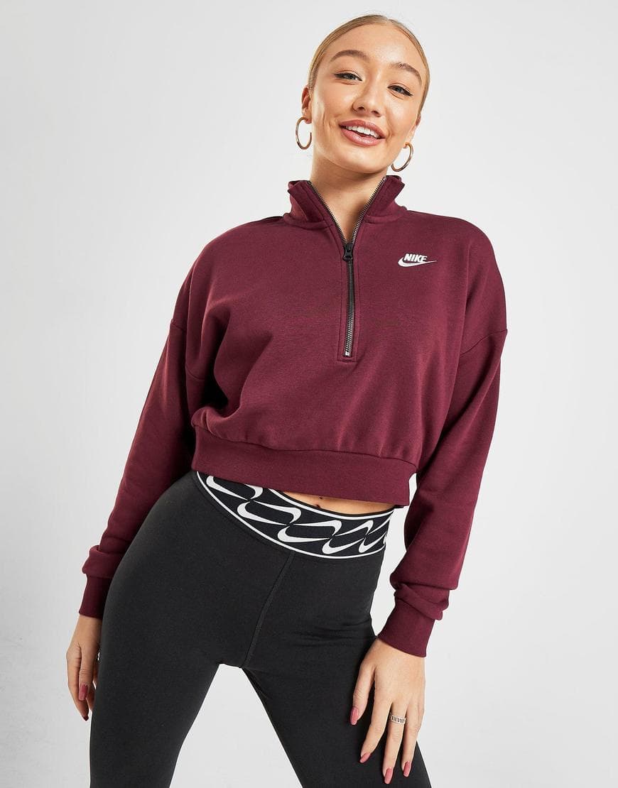 Fashion Nike Camisola Essential Crop 1/4 Zip