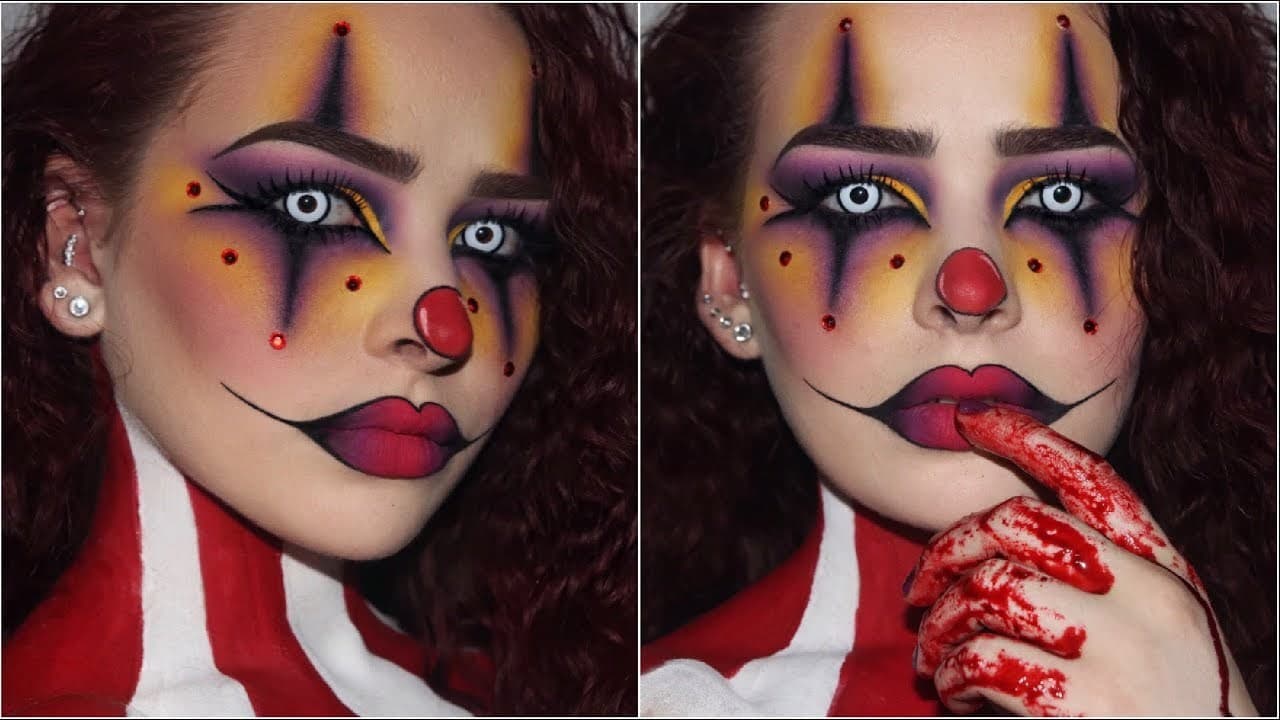 Fashion CREEPY CLOWN Halloween Makeup Tutorial - YouTube