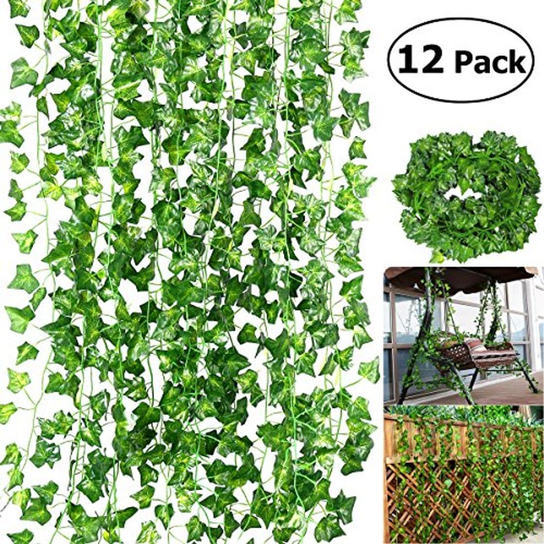 Product VOSAREA 12 pcs Artificial Flower Hanging Flowers Leaves Simulation Vine Wedding Home