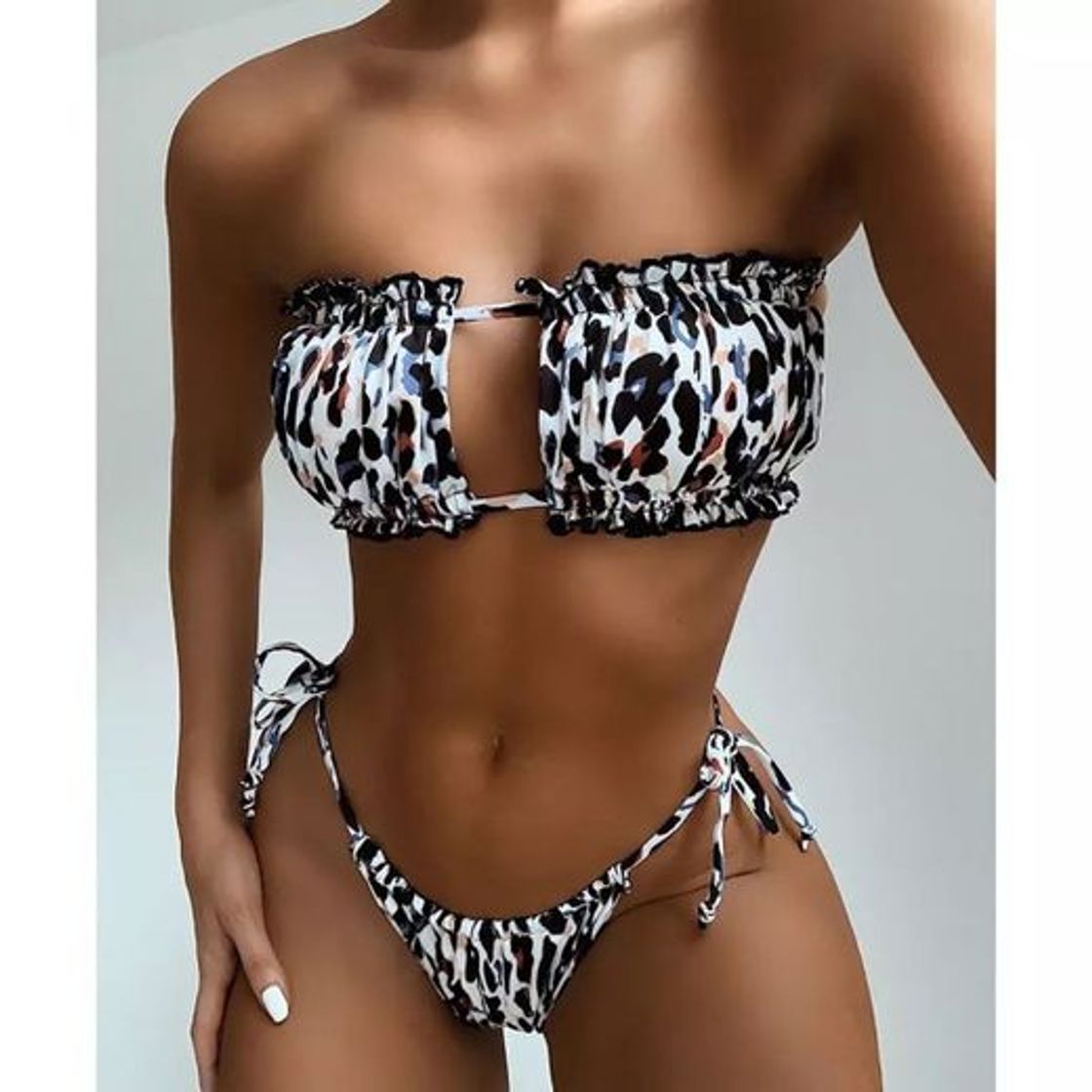 Moda Sexy Bikini 2020 Pleated Bandeau Swimsuit Female Swimwear