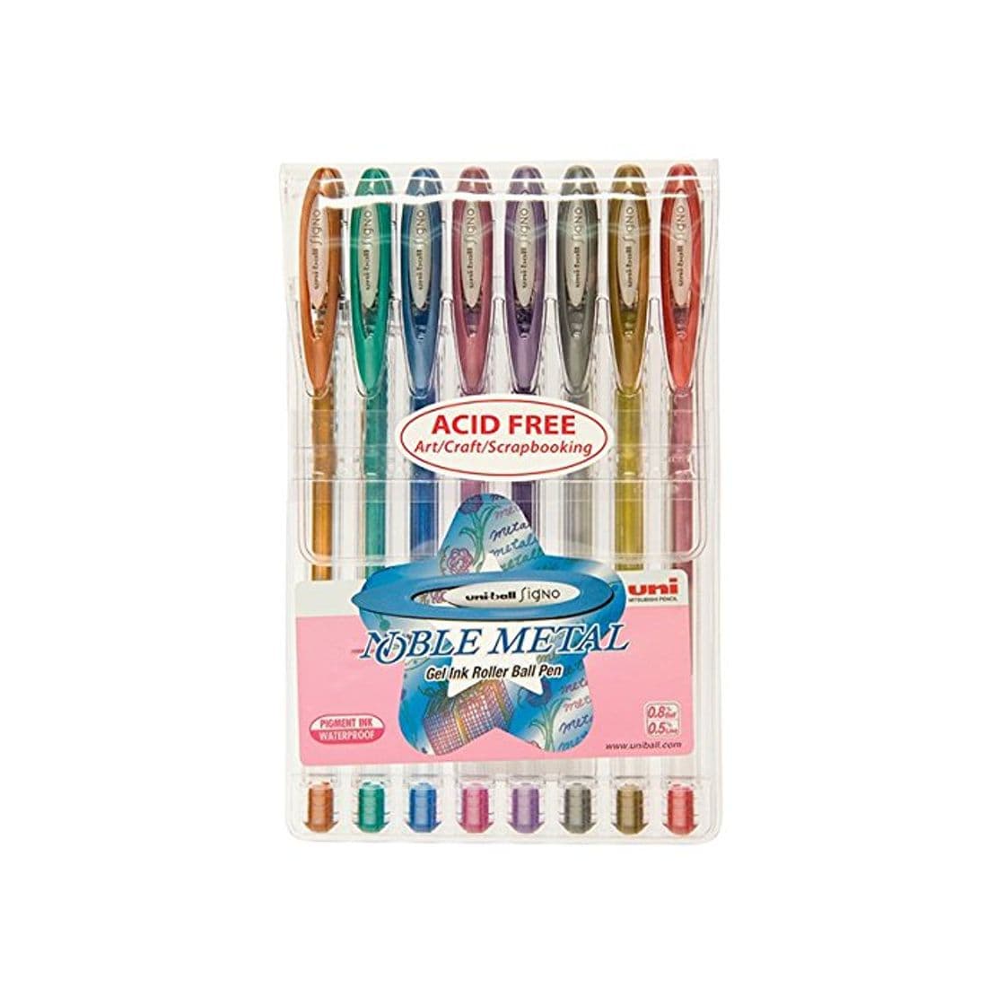 Product UNI Ball Signo Noble Metal Colors - Pack de 8 rotuladores