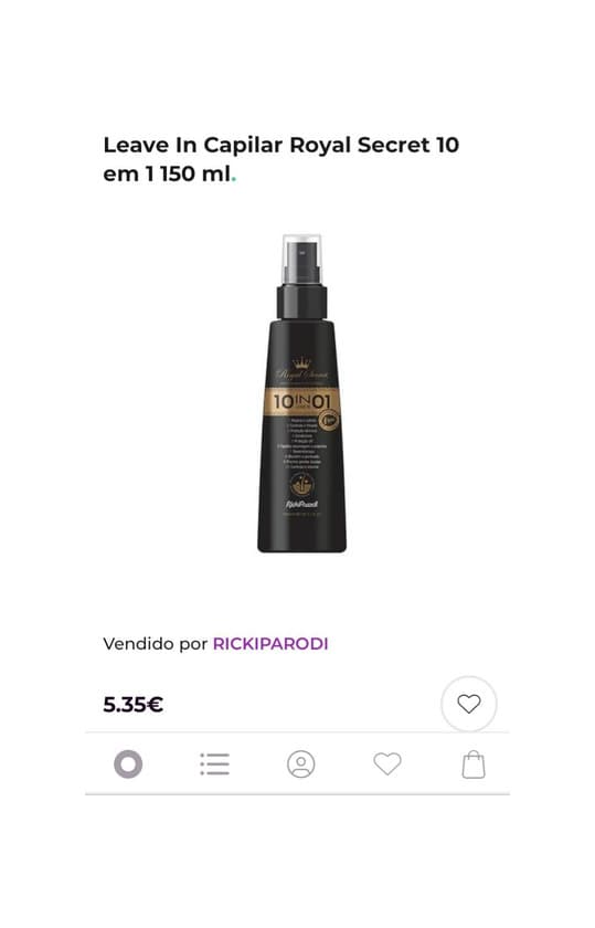 Product Leave In Capilar Royal Secret 10 em 1 150 ml

