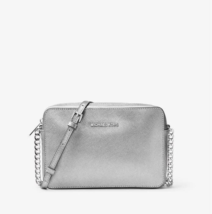 Product Jet Set Travel Large Metallic Leather Crossbody