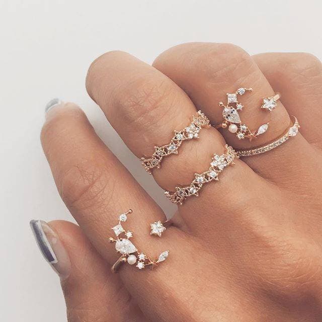 Fashion Moon and stars ring