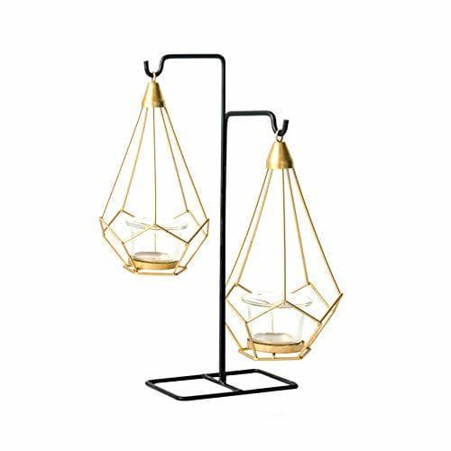 Product kentop Candelabro eléctrico geométricas metal Candelabro portavelas Candelabro con colgador decorativo Artesanía