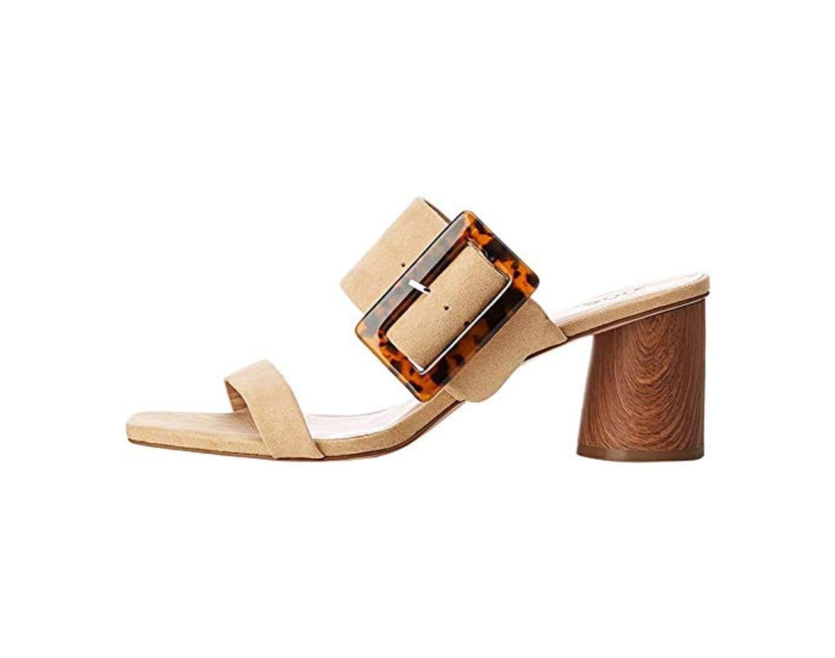 Fashion find. Large Buckle Block Heel Sandal Sandalias con Punta Abierta