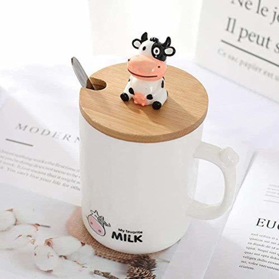 Product Regalo Reutilizable Creativo 3D Kawaii Vaca Porcelana Niño Niños Leche Desayuno Taza