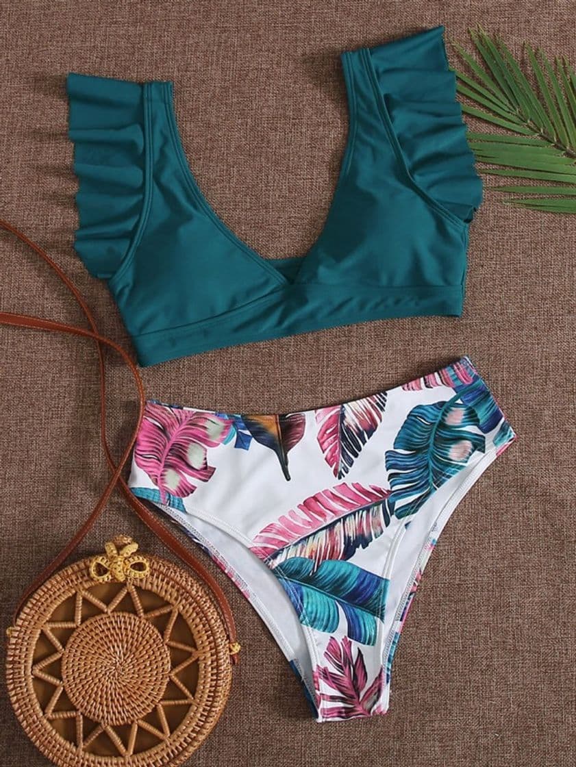 Producto Sets De Bikini Volante Tropical Multicolor Bohemio