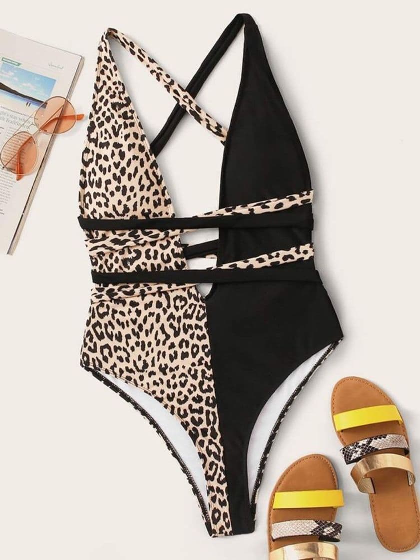 Product Contrast Leopard One Piece Swimsuit