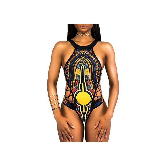 Moda VECDY 2019 Bañador Monokini Push Up Traje De Baño étnico Vintage Siamés