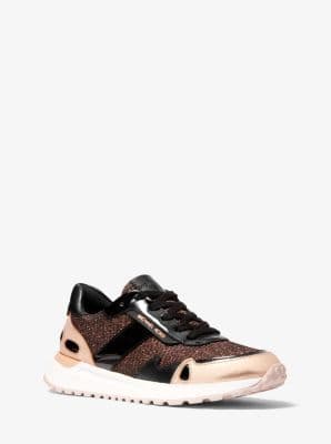 Fashion Monroe Glitter Chain-Mesh Trainer