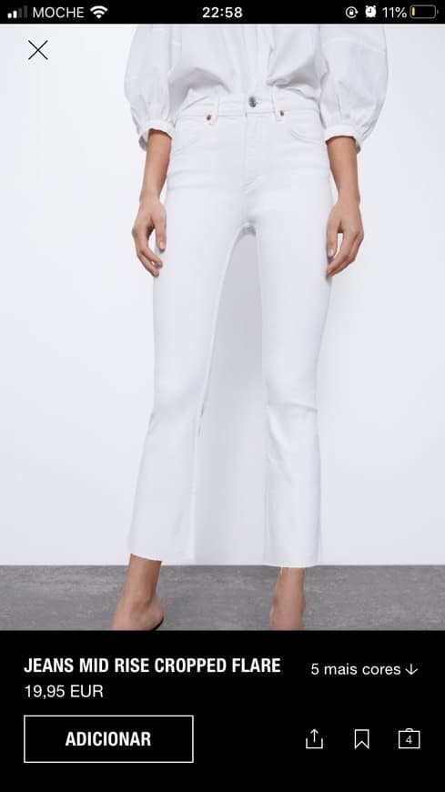 Fashion Jeans Mid Rise Cropped Flare