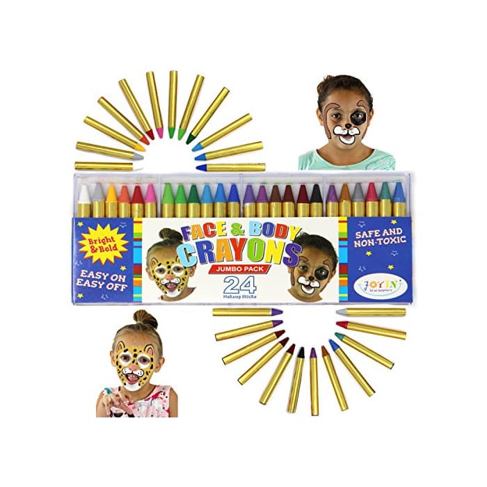 Product JOYIN Pinturas Cara para Niños 24 Colores 7.6 cm Crayones Pintura Facial