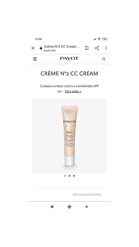 Producto PAYOT CC Creme