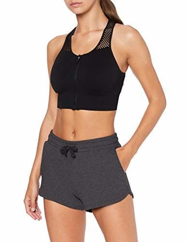 Producto Marca Amazon - AURIQUE Shorts para el Gimnasio Mujer, Gris