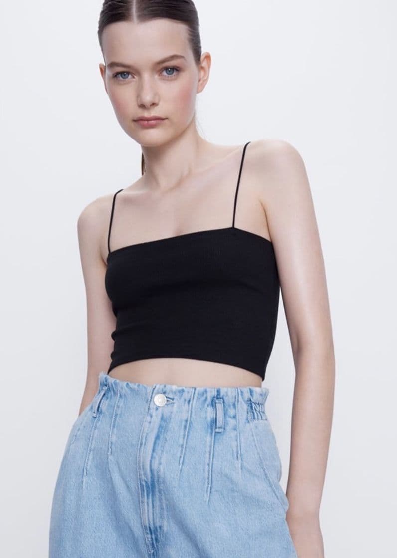 Fashion Crop top alças