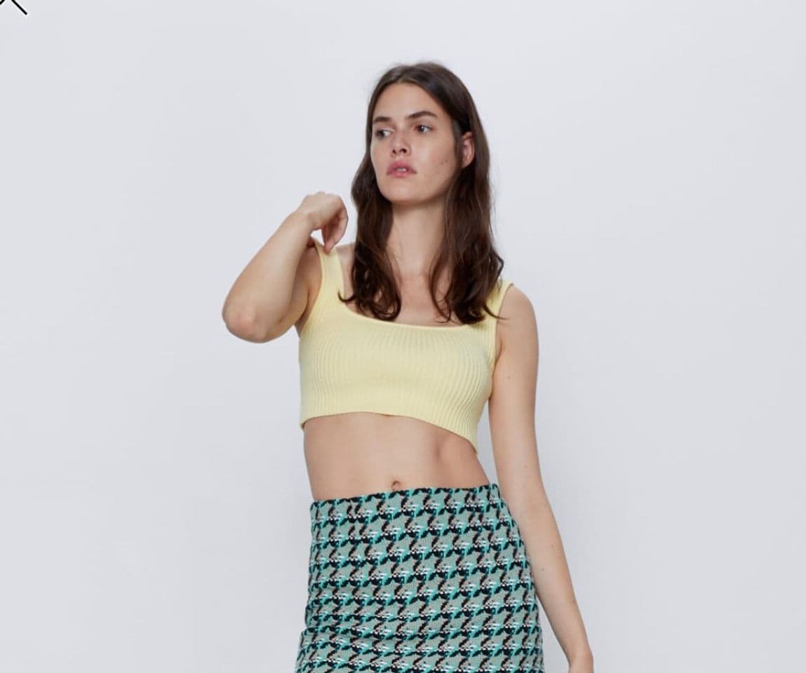 Fashion Crop top malha 