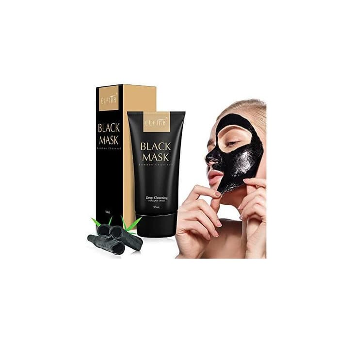 Belleza Elfina Black Mask Máscara Facial de Barro Negro, Removedor de Espinillas Rrasgón