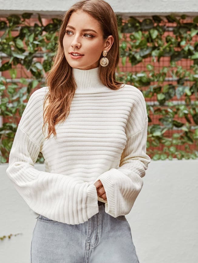 Product High neck white sweater