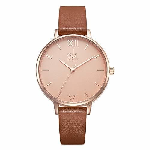 Moda SHENGKE Women Watches Leather Band Quartz Watches Girls Ladies Wristwatch Relogio Feminino