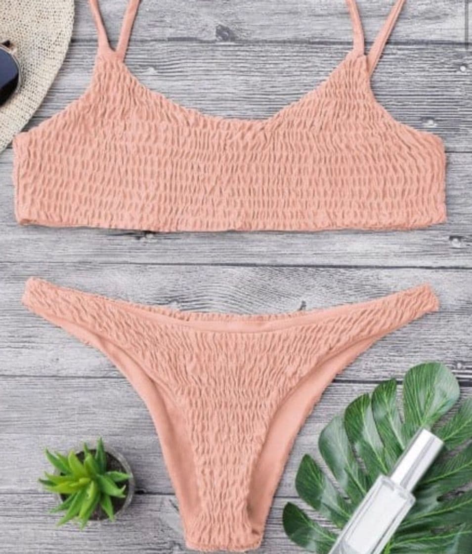 Moda smoked pink bikini 