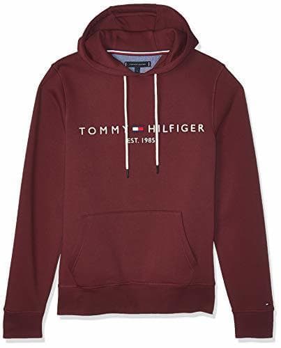 Moda Tommy Hilfiger Hombres Sudadera con Capucha con Logotipo de Camiseta Rojo XL