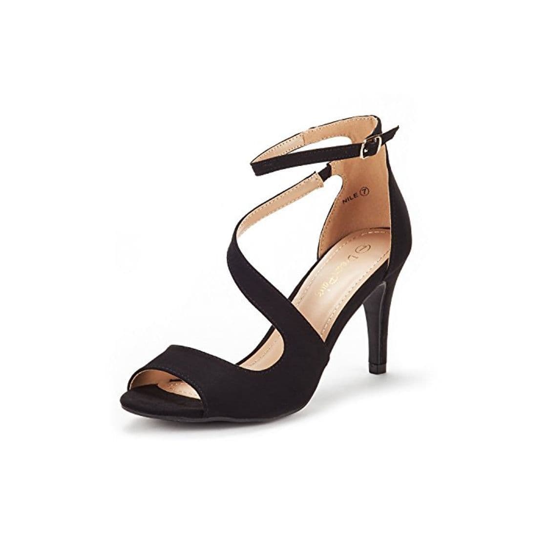 Fashion DREAM PAIRS Nile Sandalias de Tacón para Mujer Negro 39 EU