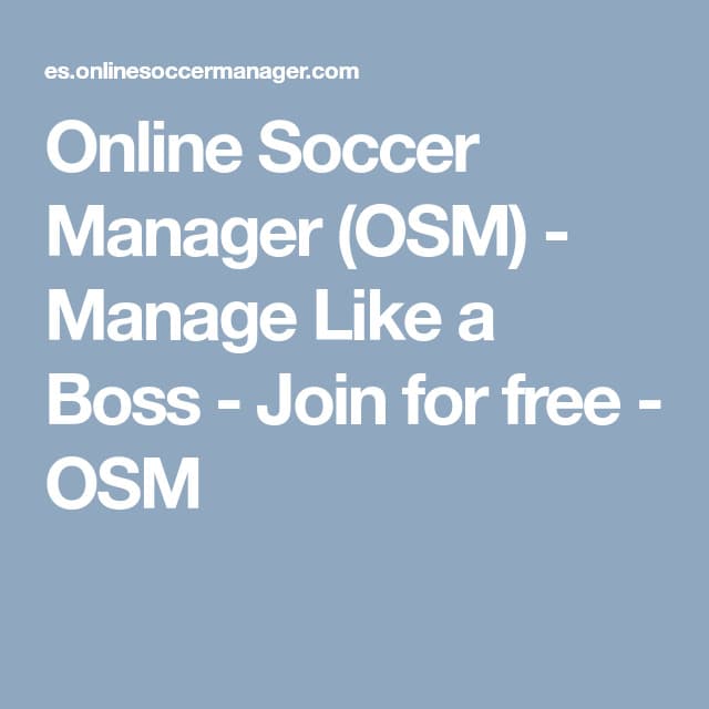 Fashion Online Soccer Manager (OSM) - Manage Like a Boss - Join for free ...