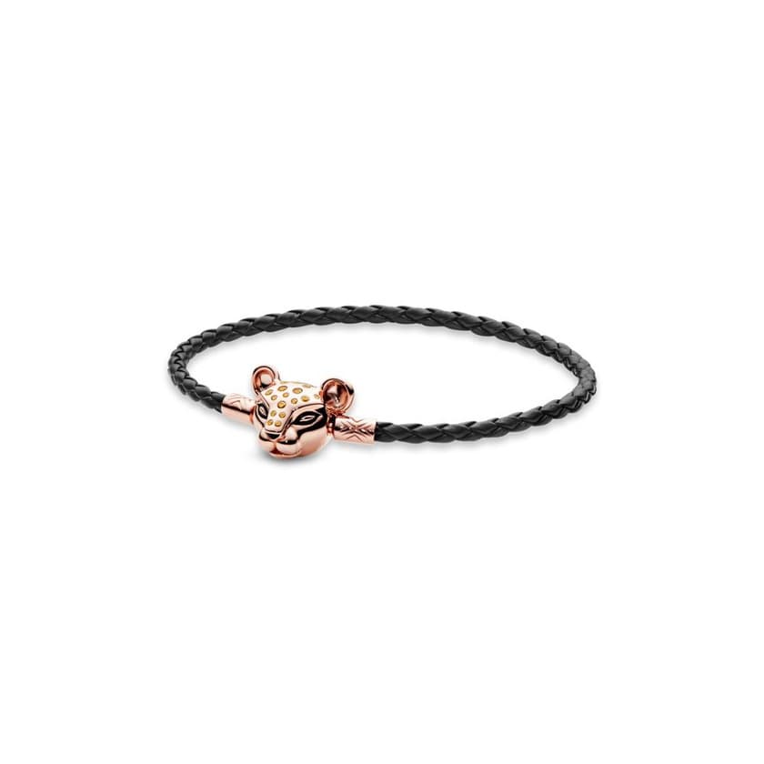 Product Pulseira de Couro Preto Princesa Leoa PANDORA Rose