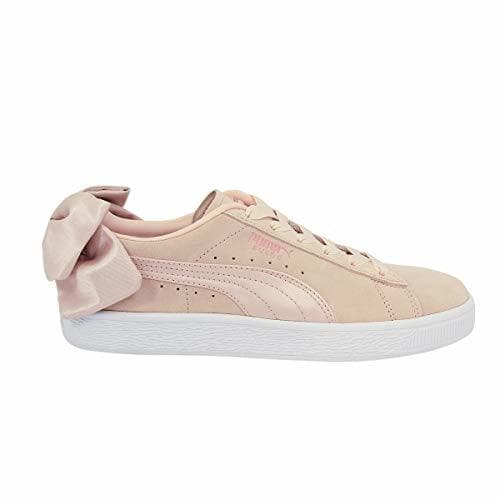 Fashion Zapatos de Mujer PUMA Suede Bow Valentine Zapatillas de Gamuza Rosa melocotón