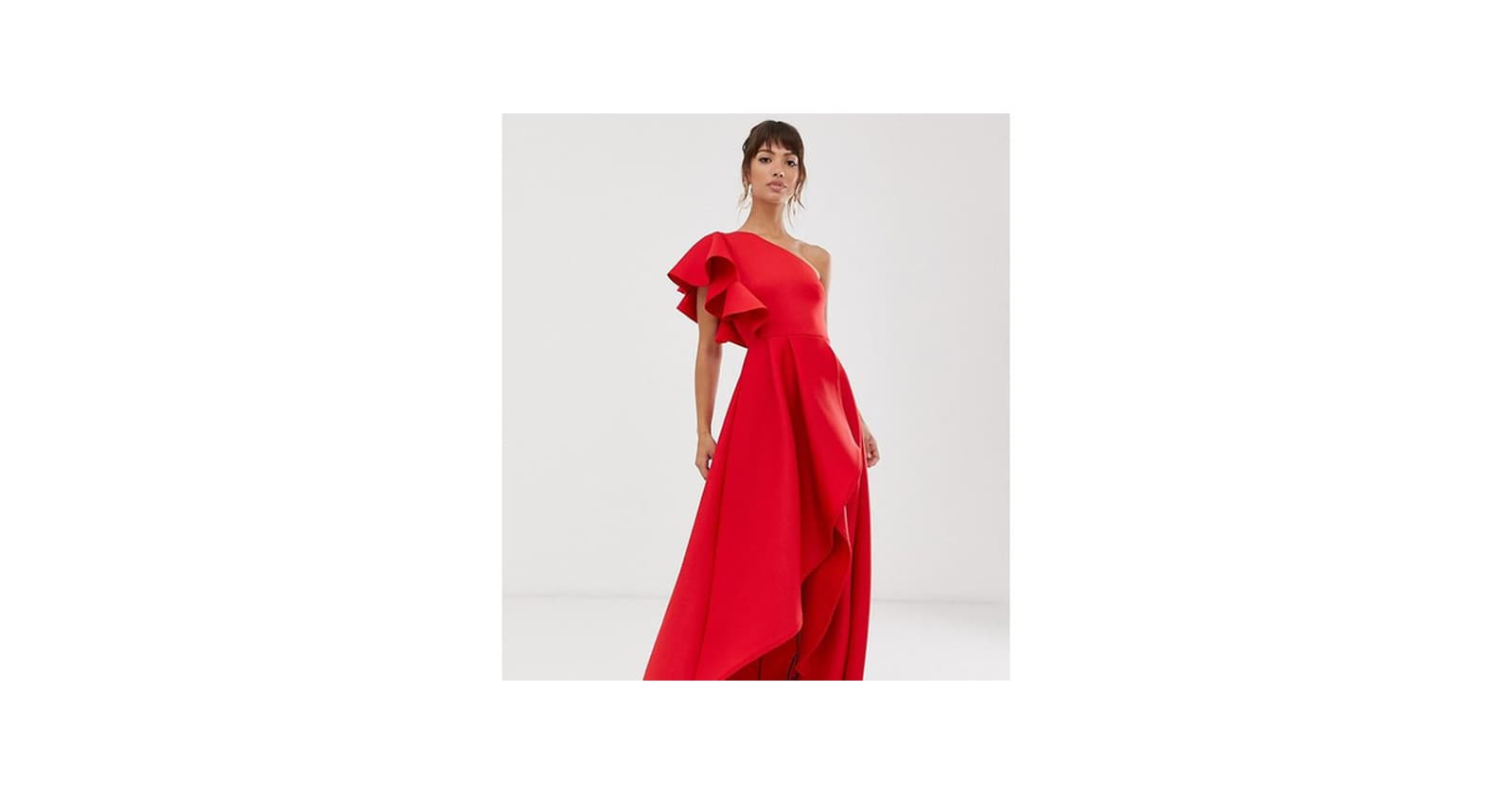 Product ASOS Red One Shoulder High Low Prom Maxi Dress