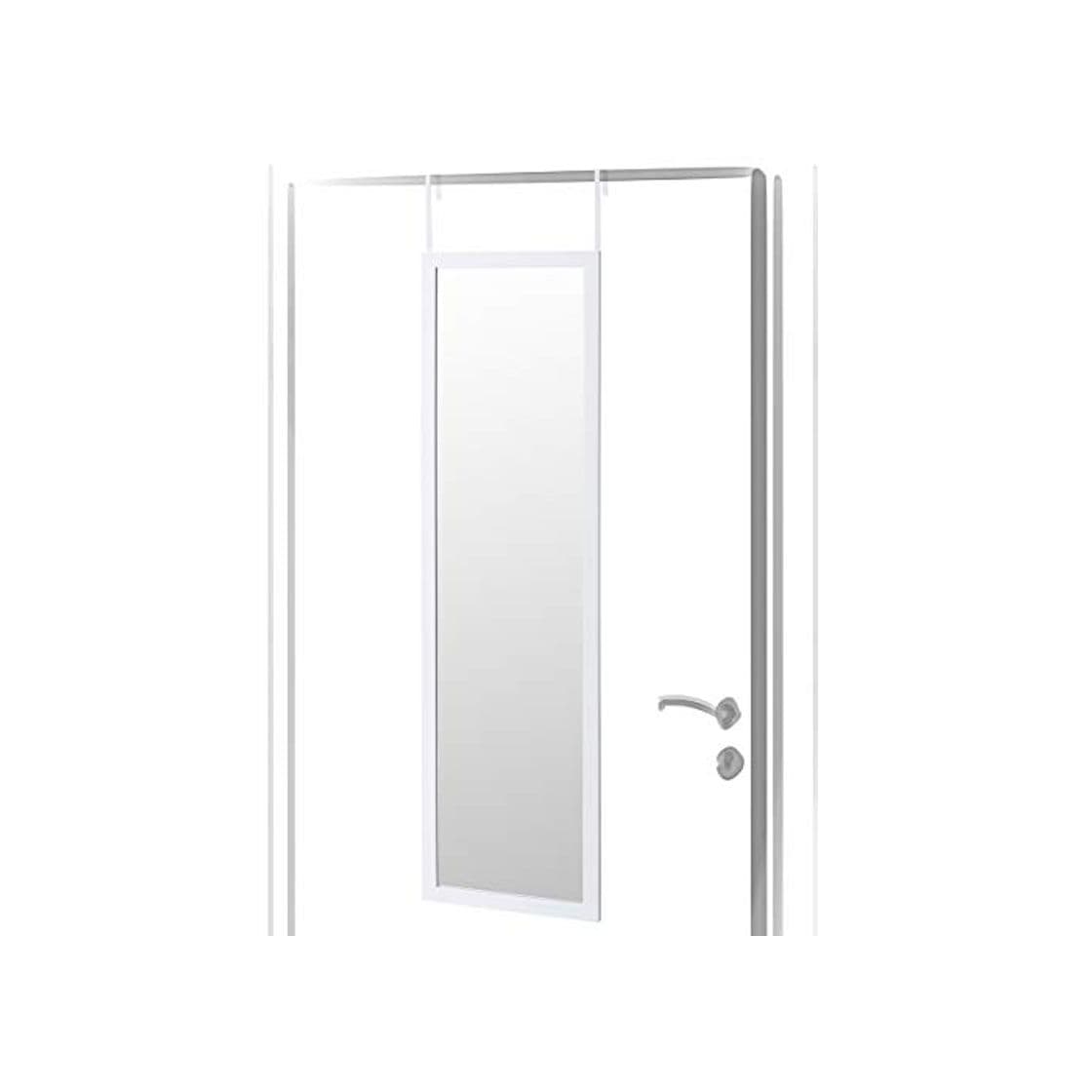 Home Espejo de Puerta Moderno Blanco de plástico para Dormitorio de 35 x