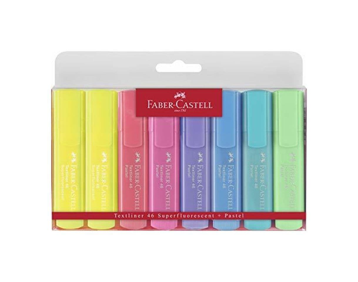 Producto Faber-Castell 154681 - Estuche con 8 marcadores fluorescentes tonos pastel y 2