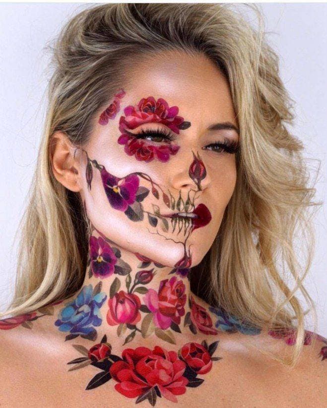 Fashion Rose skeleton makeup