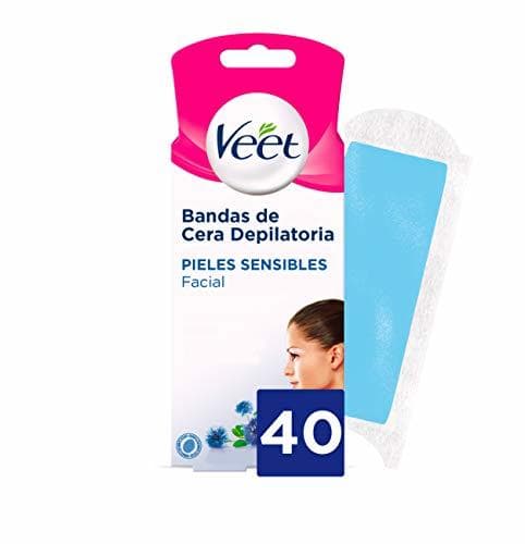 Belleza Veet Bandas de Cera Fria Depilatoria para Depilación Facial con Aceite de